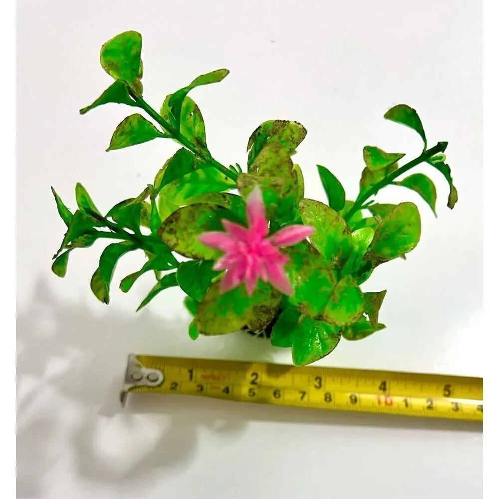 Aquarium Decoration Pink Floral Plastic Plant